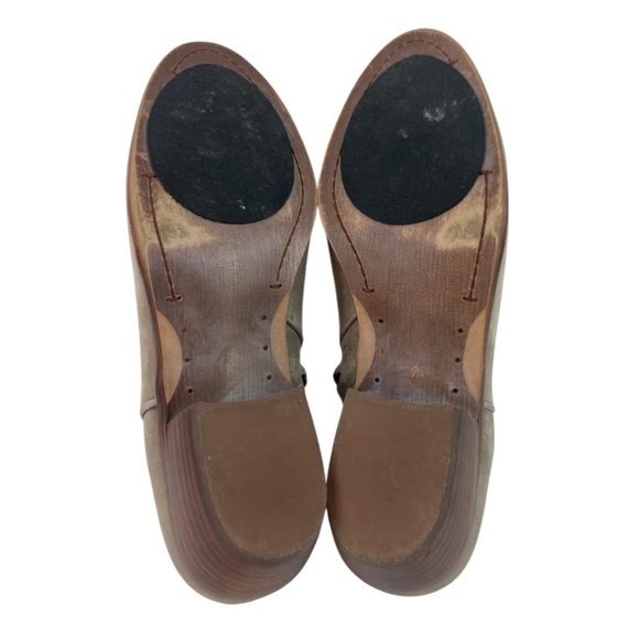 *Sam Edelman Petty Ankle Booties Womens Size 7.5 Taupe Suede Leather Zip Boots - Picture 9 of 13